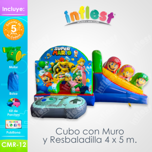 Cubo con Muro y Resbaladilla 4 x 5 m. (CMR-12)